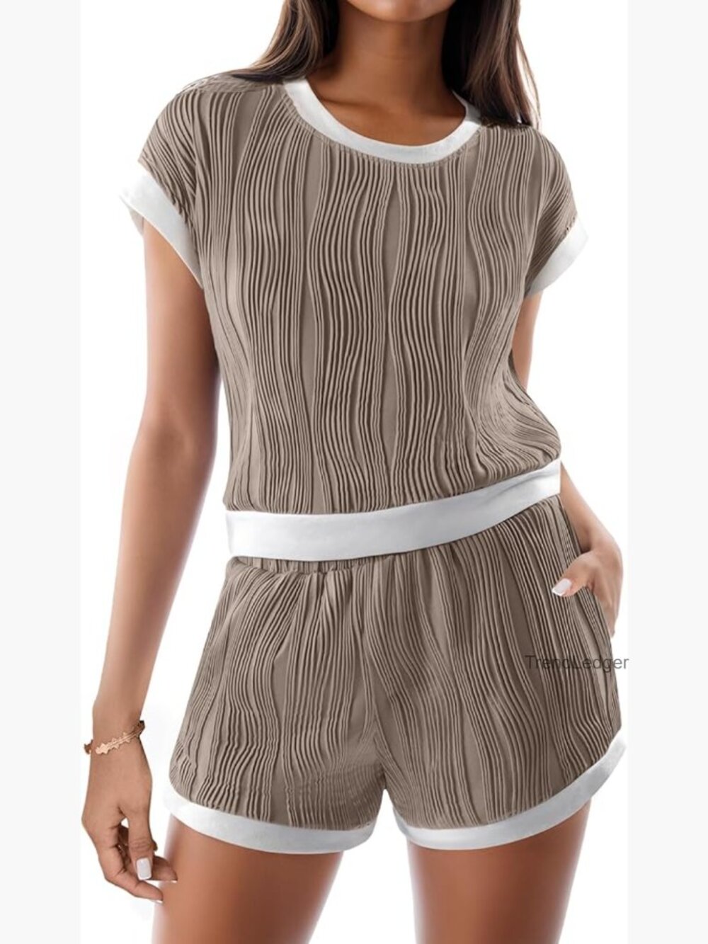 Womens Two Piece Set Cap Sleeve Top High Waisted Shorts Lounge Outfits
